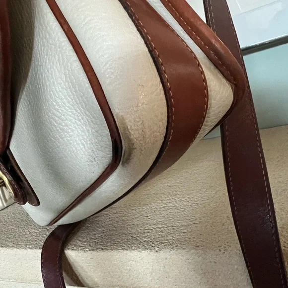 Coach Vintage Sheridan Glenwood Cream Brown Genuine Leather Crossbody Bag - Picture 10 of 15